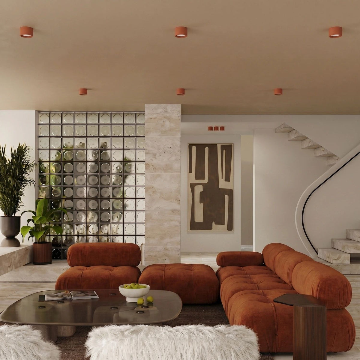 
Design Deckenlampe „Modo“ 1-flammig - Ockerrot