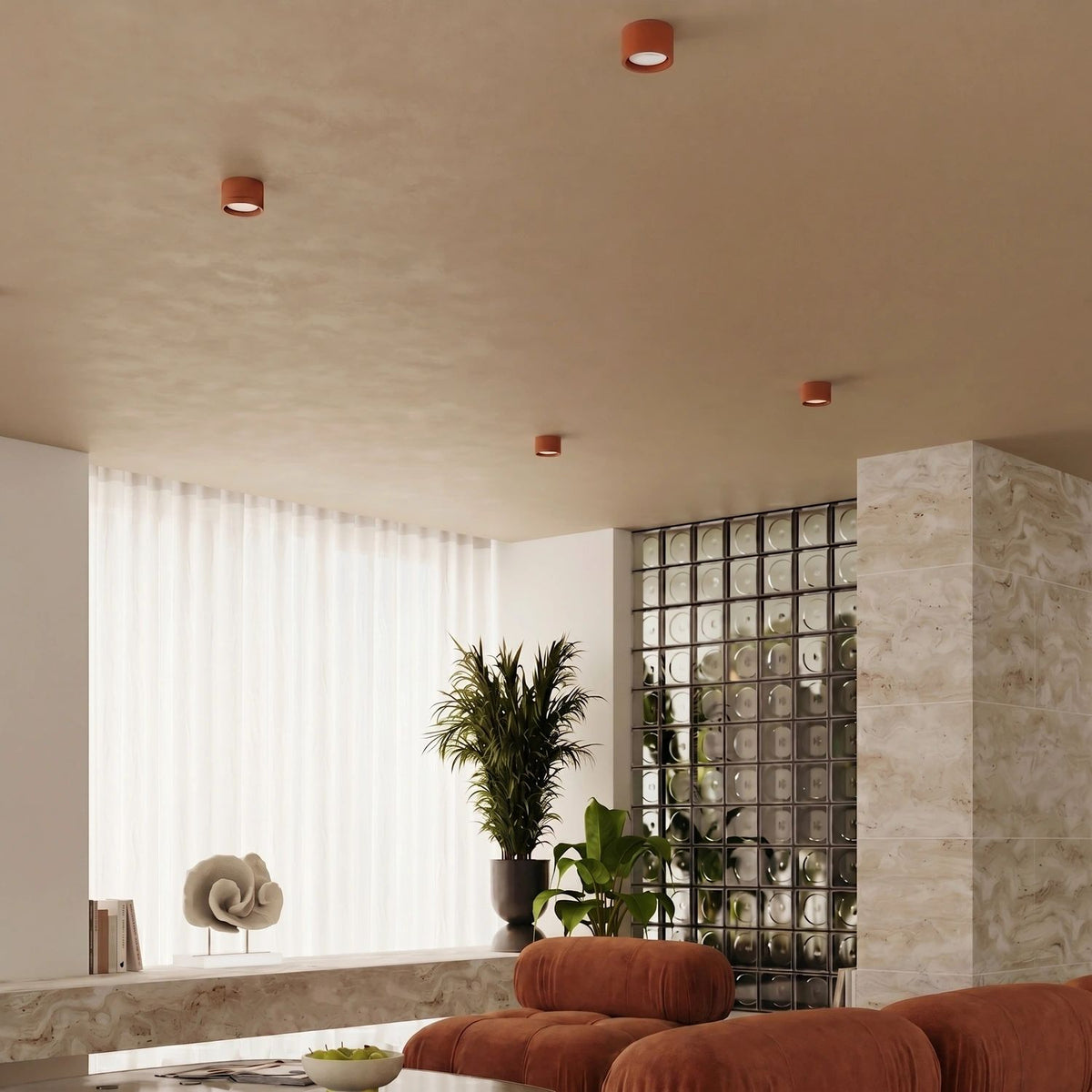 
Design Deckenlampe „Modo“ 1-flammig - Ockerrot