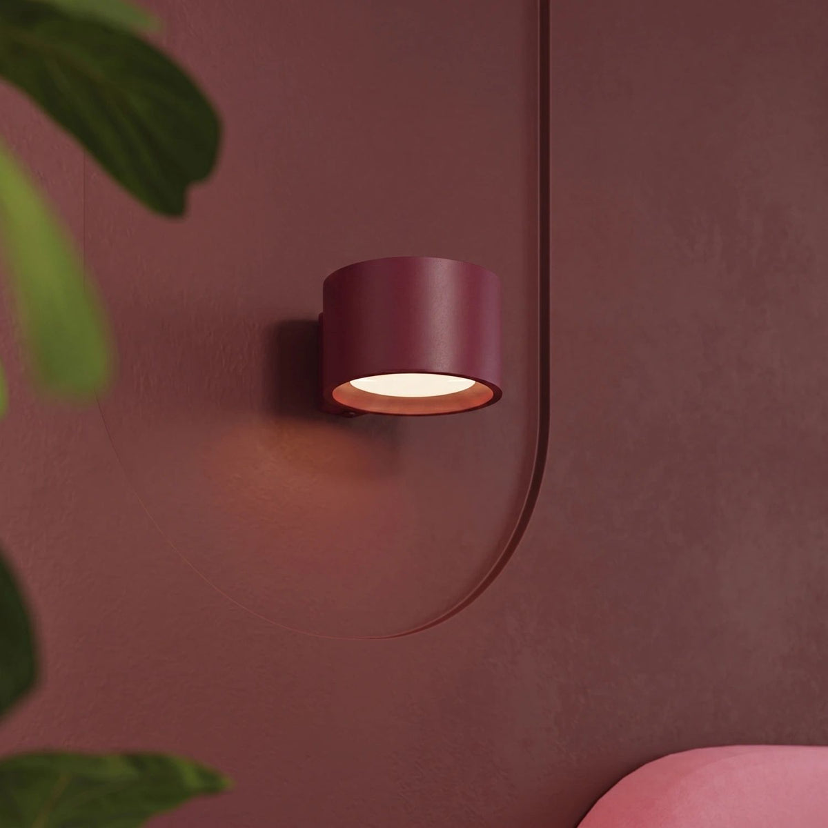 
Design Wandlampe „Modo“ 1-flammig - Burgundrot