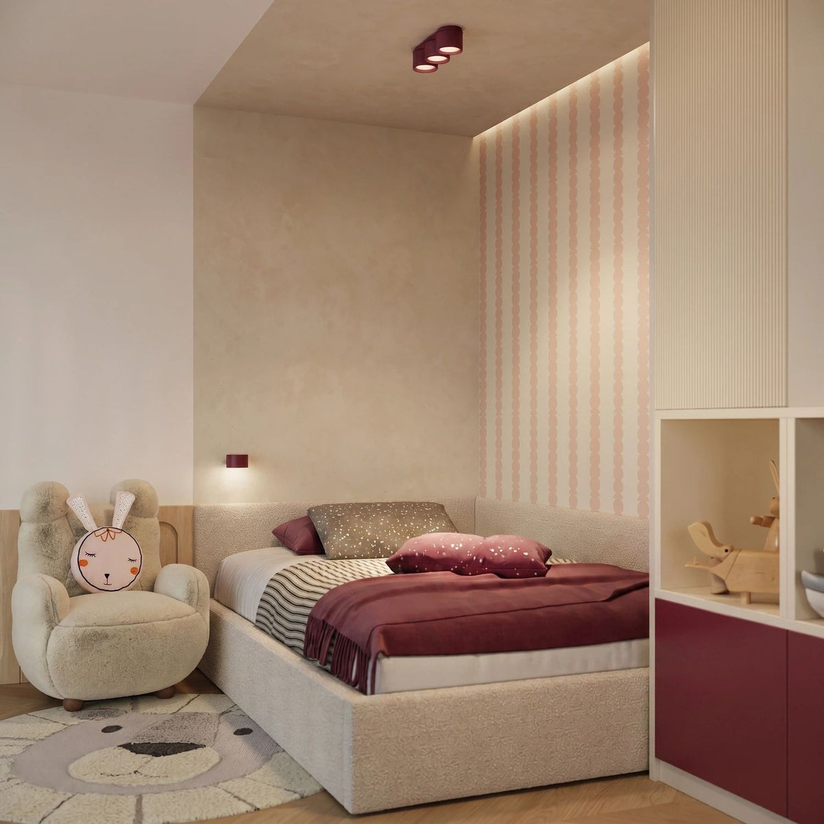 
Design Wandlampe „Modo“ 1-flammig - Burgundrot
