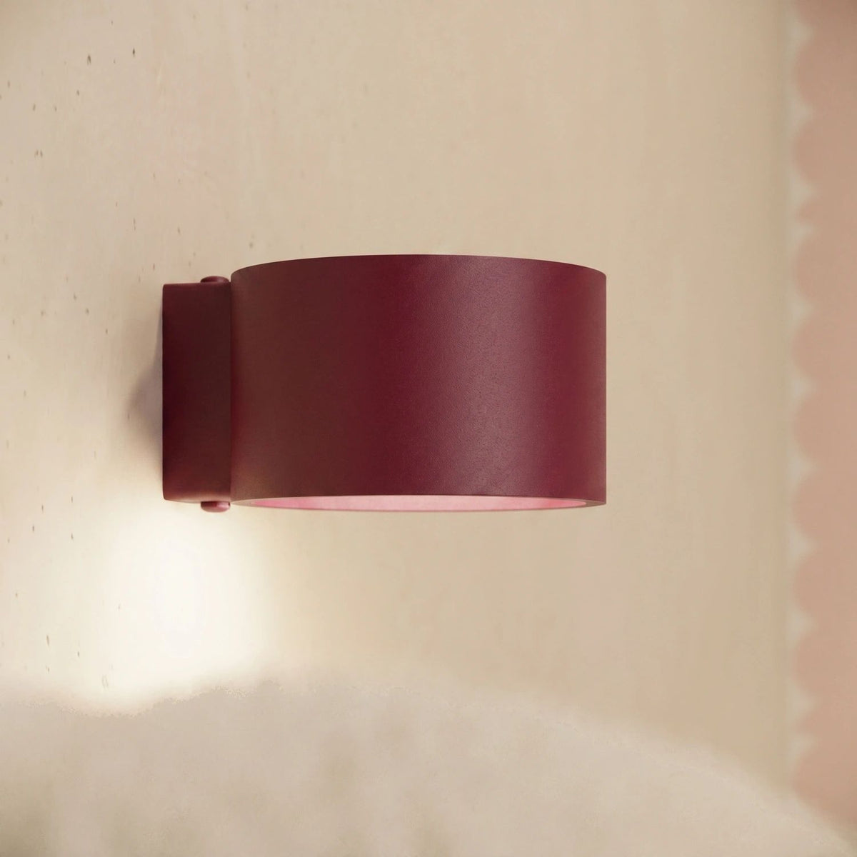 
Design Wandlampe „Modo“ 1-flammig - Burgundrot