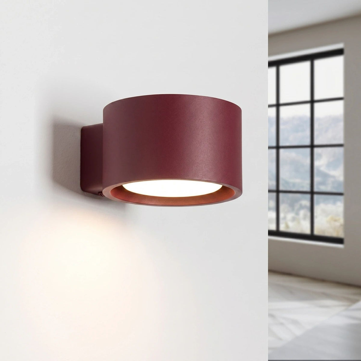 
Design Wandlampe „Modo“ 1-flammig - Burgundrot