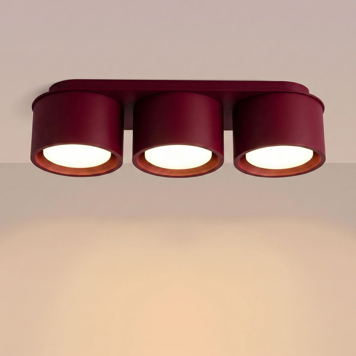 
Design Deckenlampe „Modo“ 3-flammig - Burgundrot