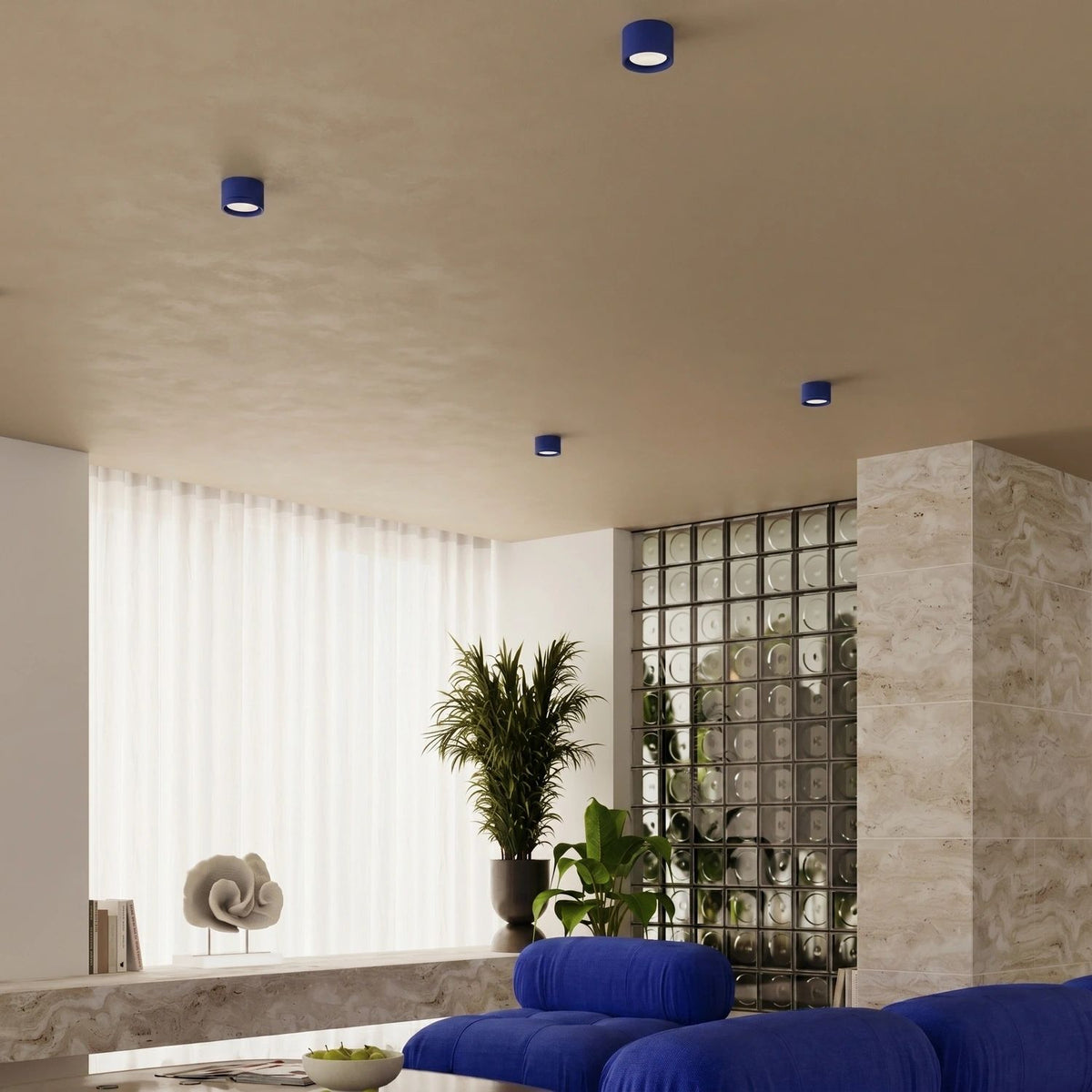 
Design Deckenlampe „Modo“ 1-flammig - Ultramarin