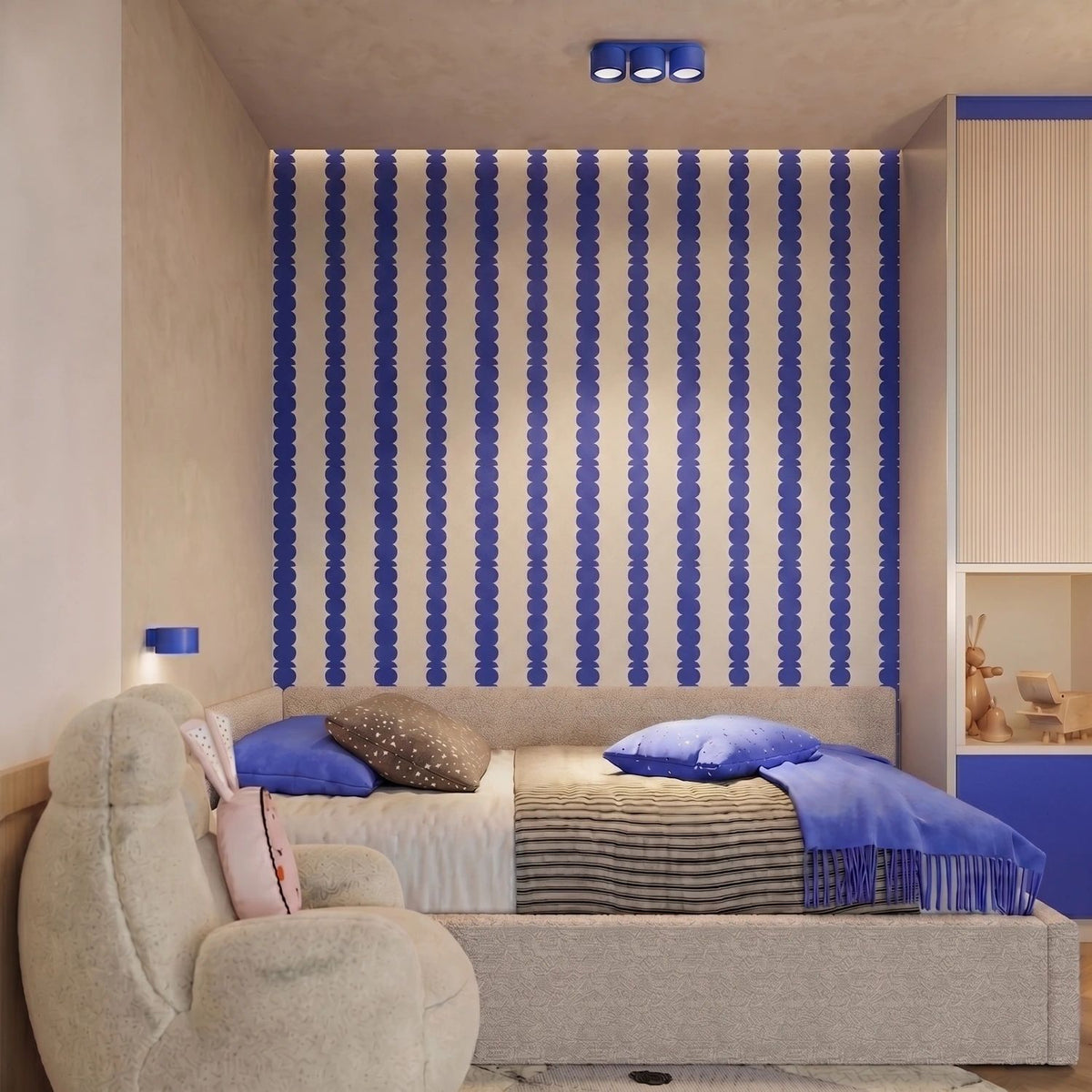 
Design Deckenlampe „Modo“ 3-flammig - Ultramarin