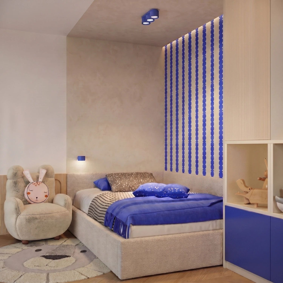 
Design Deckenlampe „Modo“ 3-flammig - Ultramarin