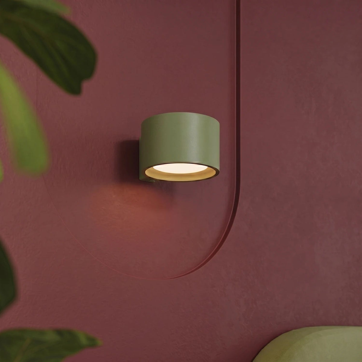 
Design Wandlampe „Modo“ 1-flammig - Olivgrün