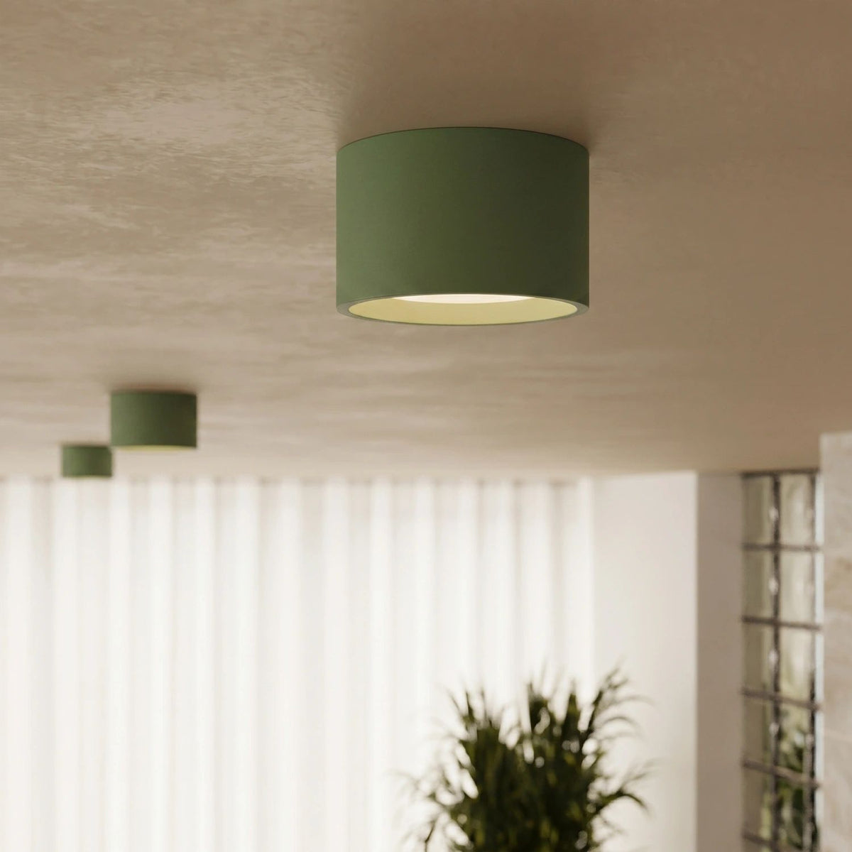 
Design Deckenlampe „Modo“ 1-flammig - Olivgrün