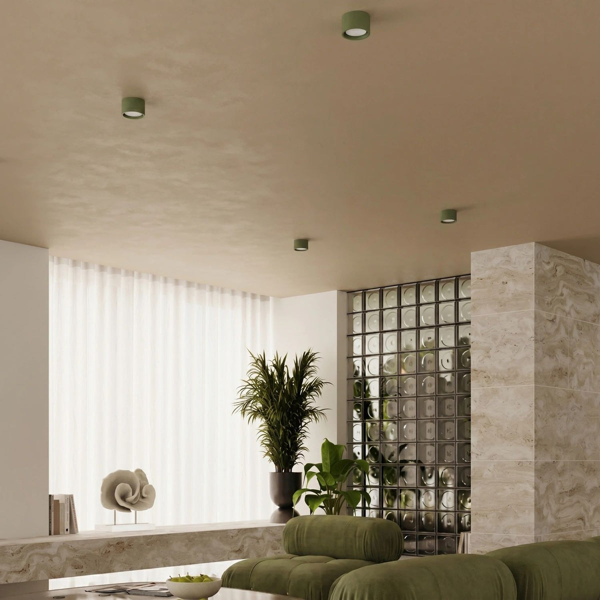 
Design Deckenlampe „Modo“ 2-flammig - Olivgrün