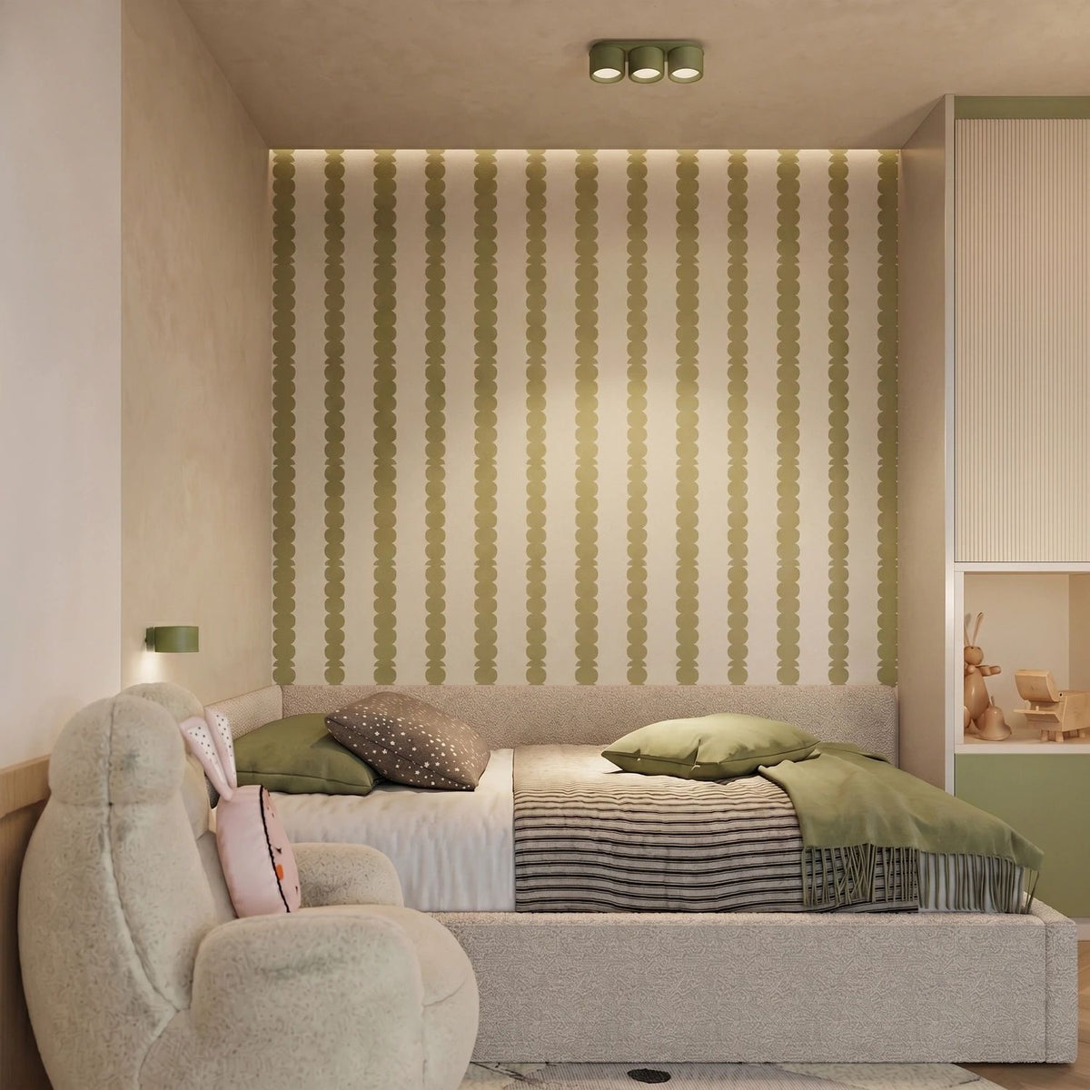 
Design Deckenlampe „Modo“ 3-flammig - Olivgrün