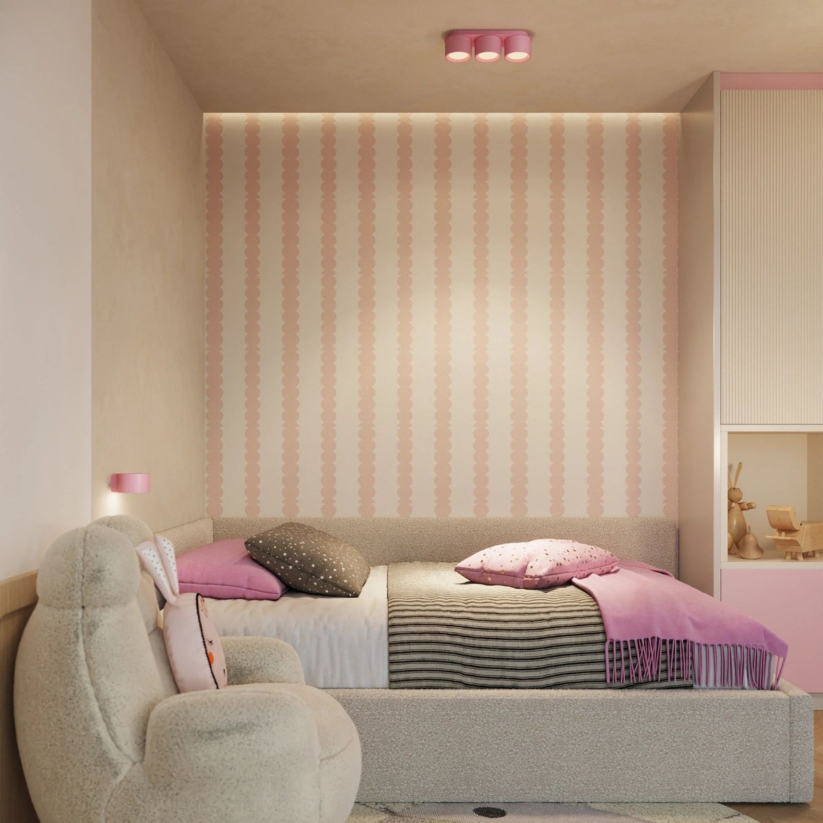 
Design Deckenlampe „Modo“ 3-flammig - Rosa