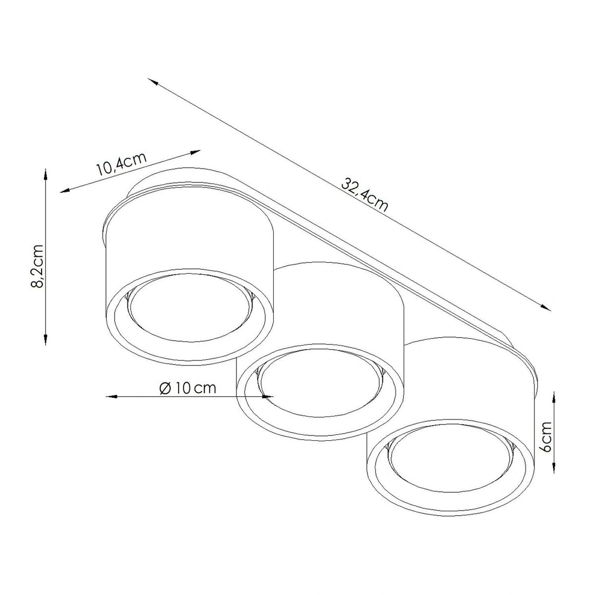 
Design Deckenlampe „Modo“ 3-flammig - Rosa