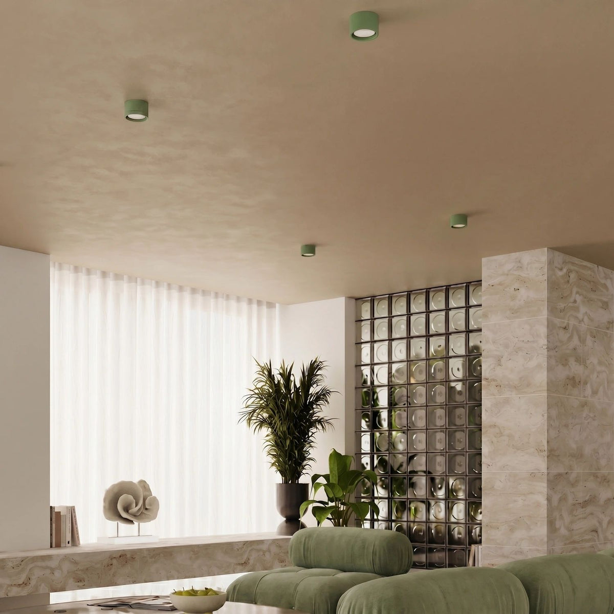 
Design Deckenlampe „Modo“ 1-flammig - Salbeigrün