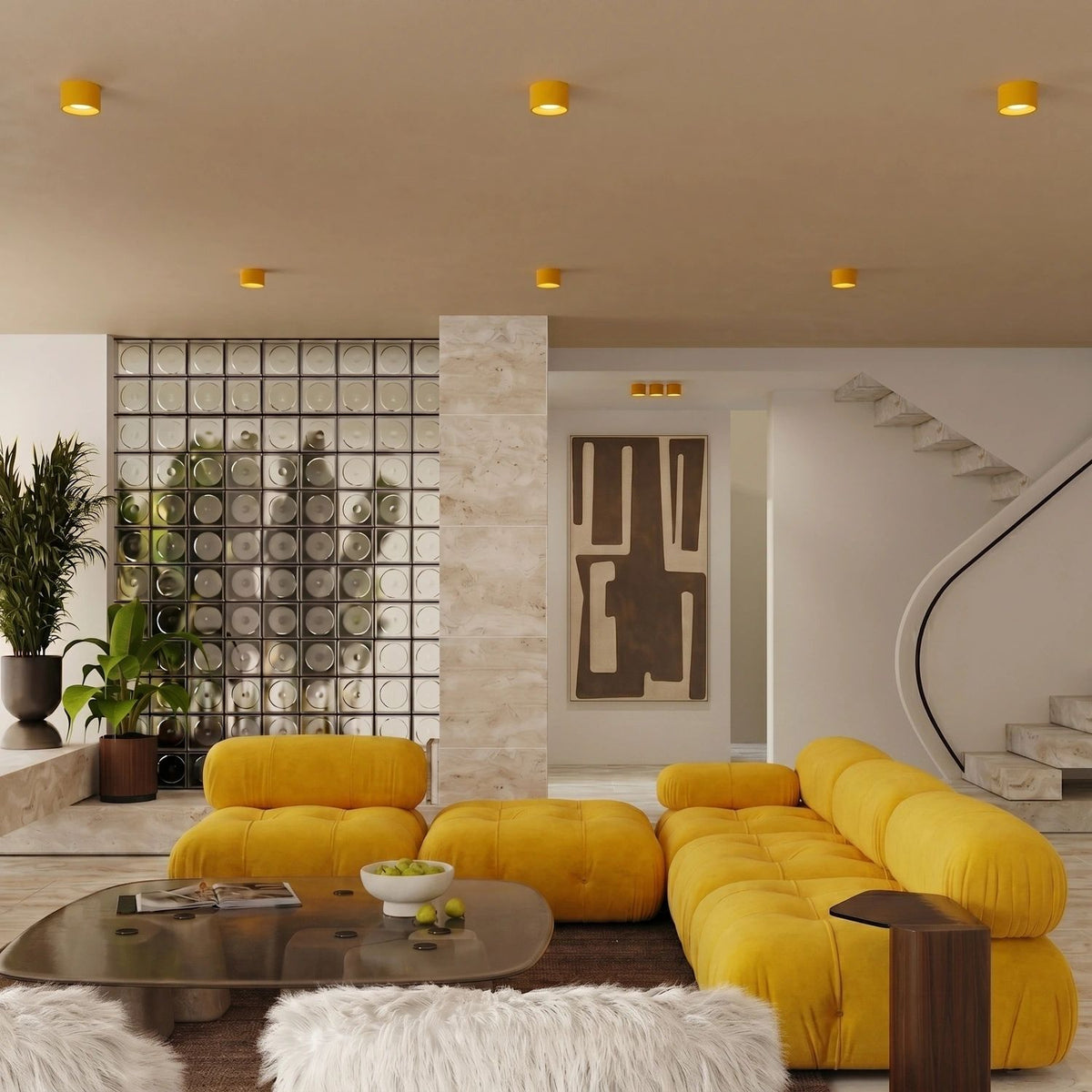 
Design Deckenlampe „Modo“ 1-flammig - Gelb