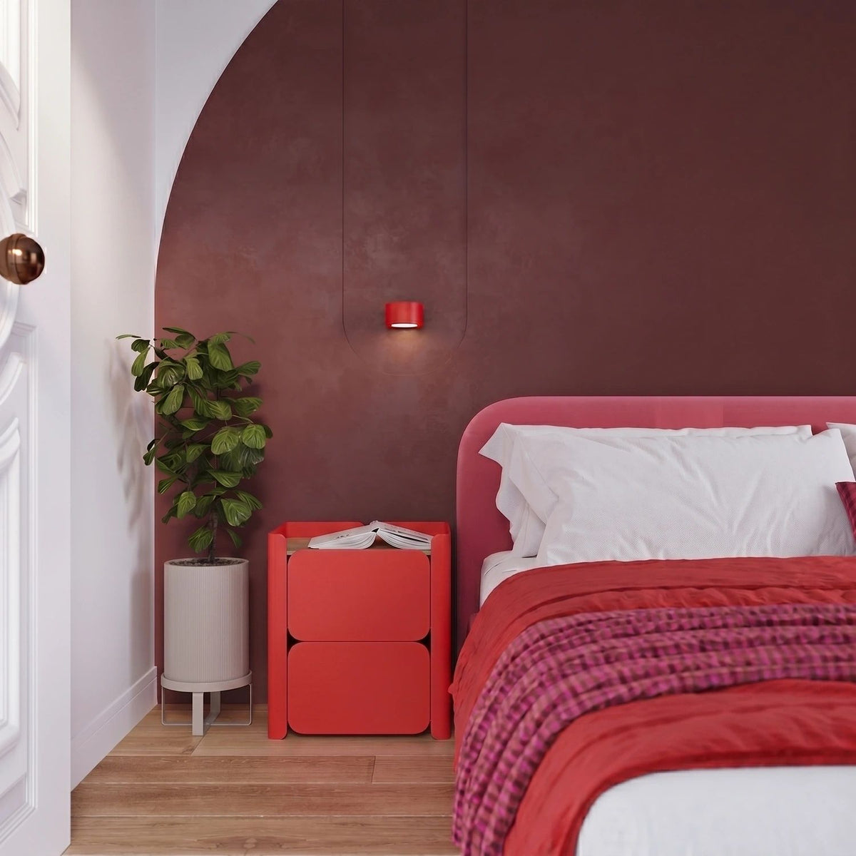 
Design Wandlampe „Modo“ 1-flammig - Rot