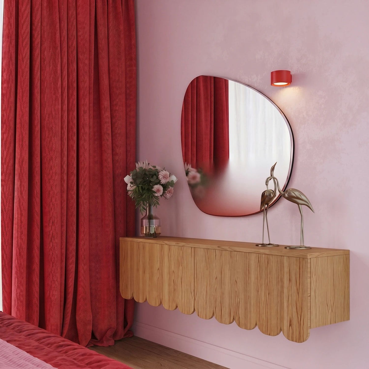 
Design Wandlampe „Modo“ 1-flammig - Rot