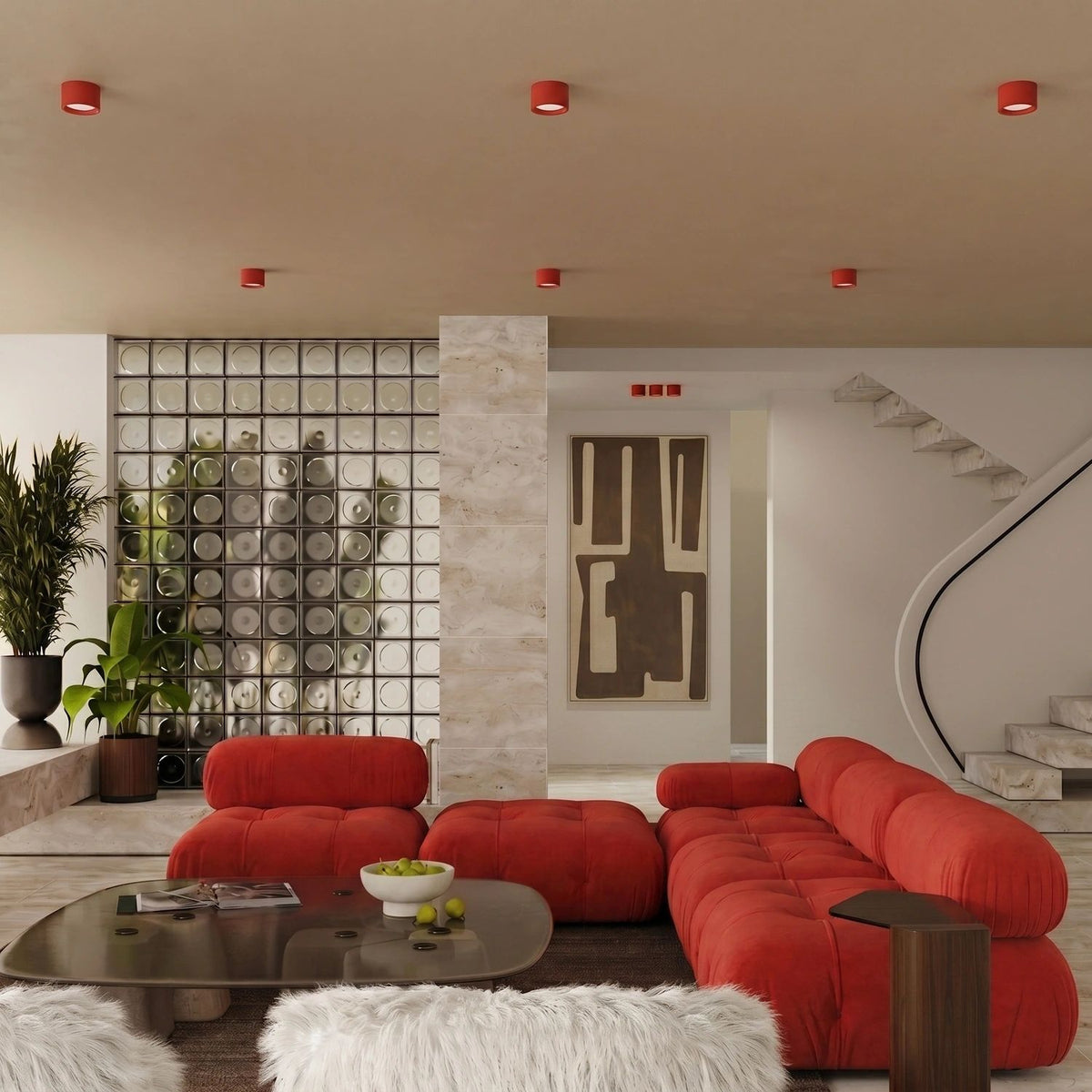 
Design Deckenlampe „Modo“ 1-flammig - Rot