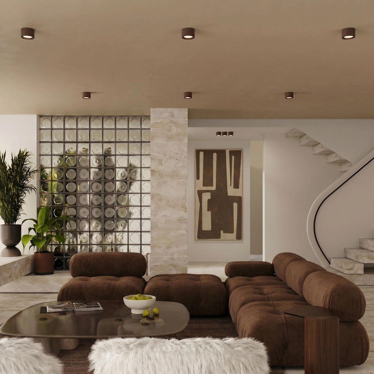 
Design Deckenlampe „Modo“ 1-flammig - Braun
