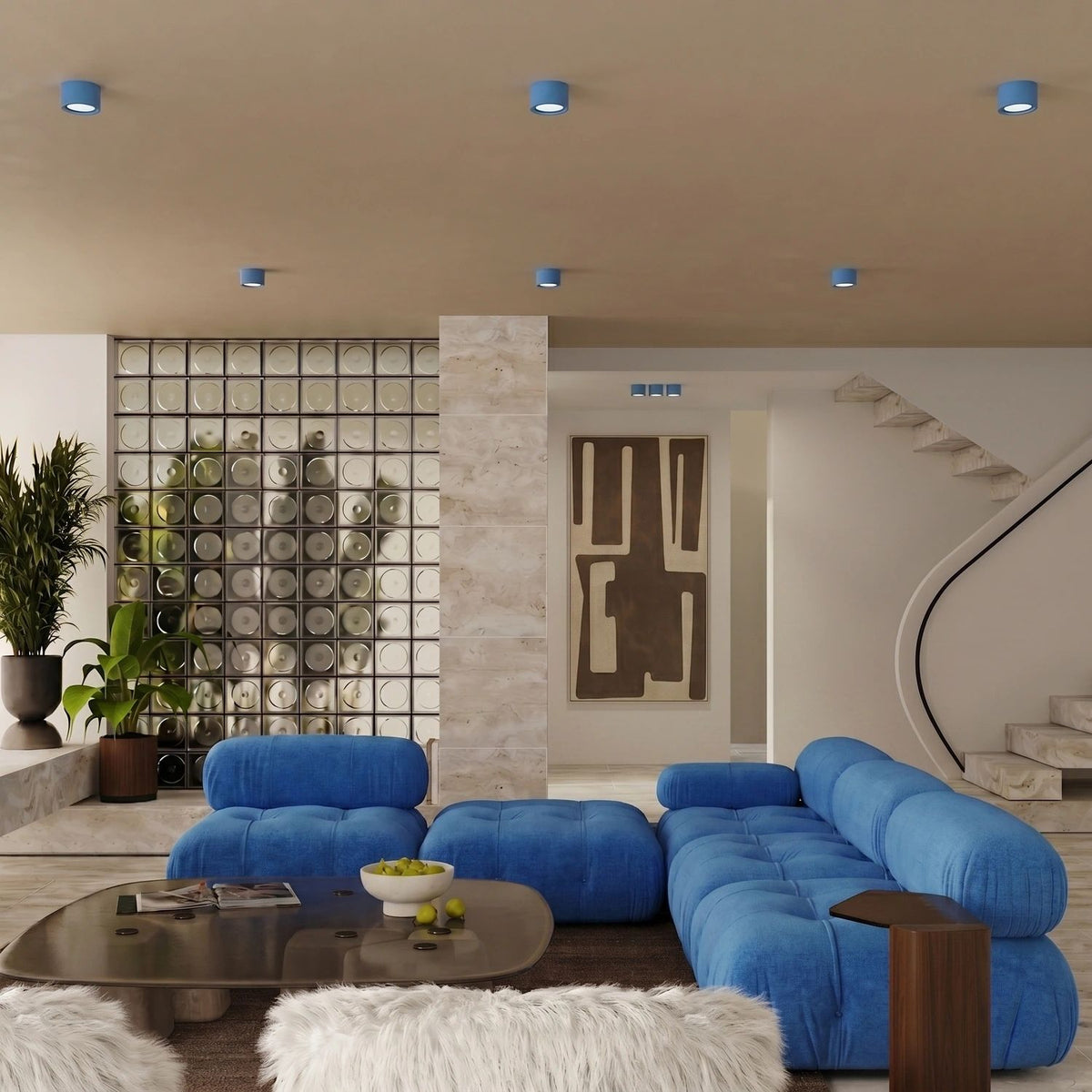 
Design Deckenlampe „Modo“ 1-flammig - Hellblau