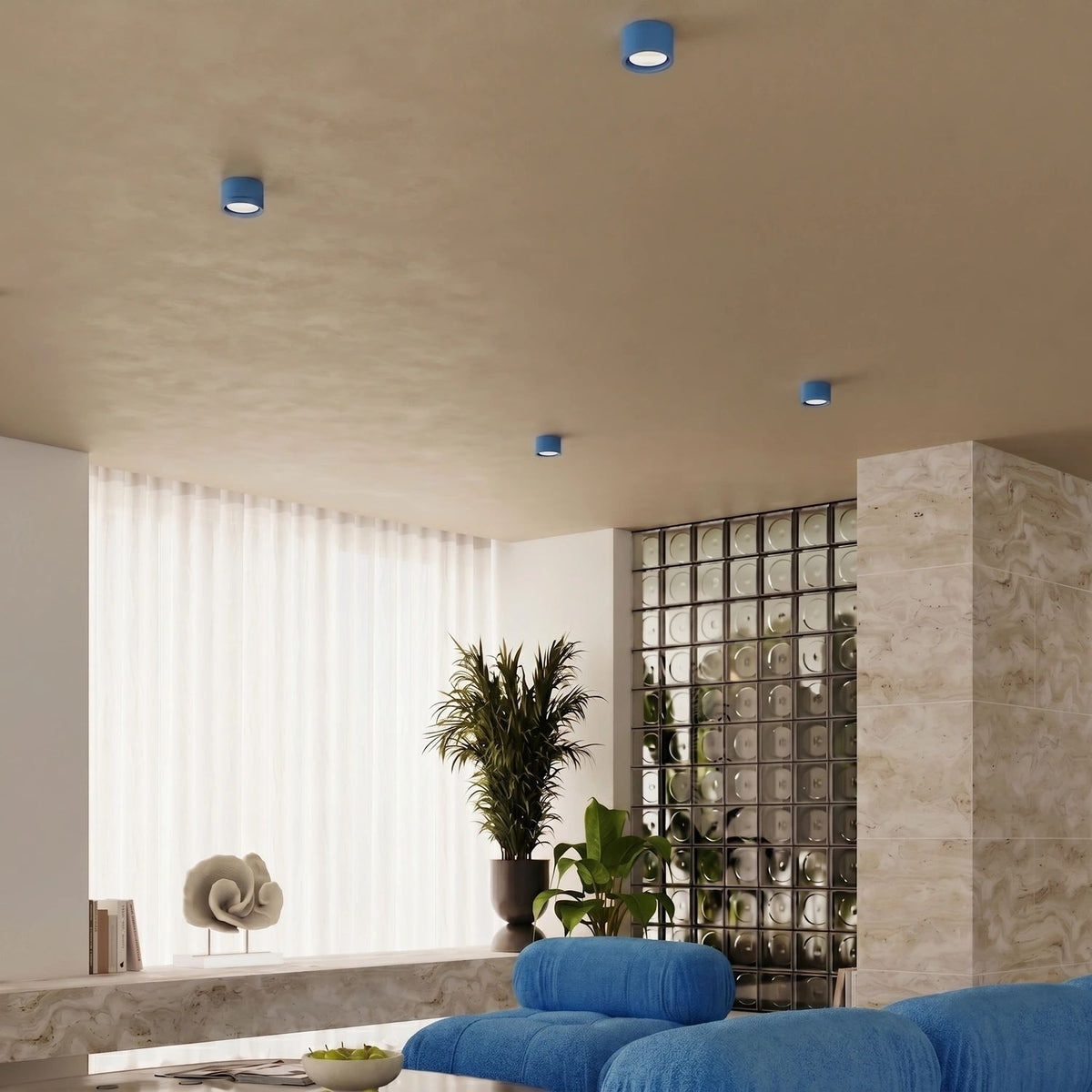 
Design Deckenlampe „Modo“ 3-flammig - Hellblau