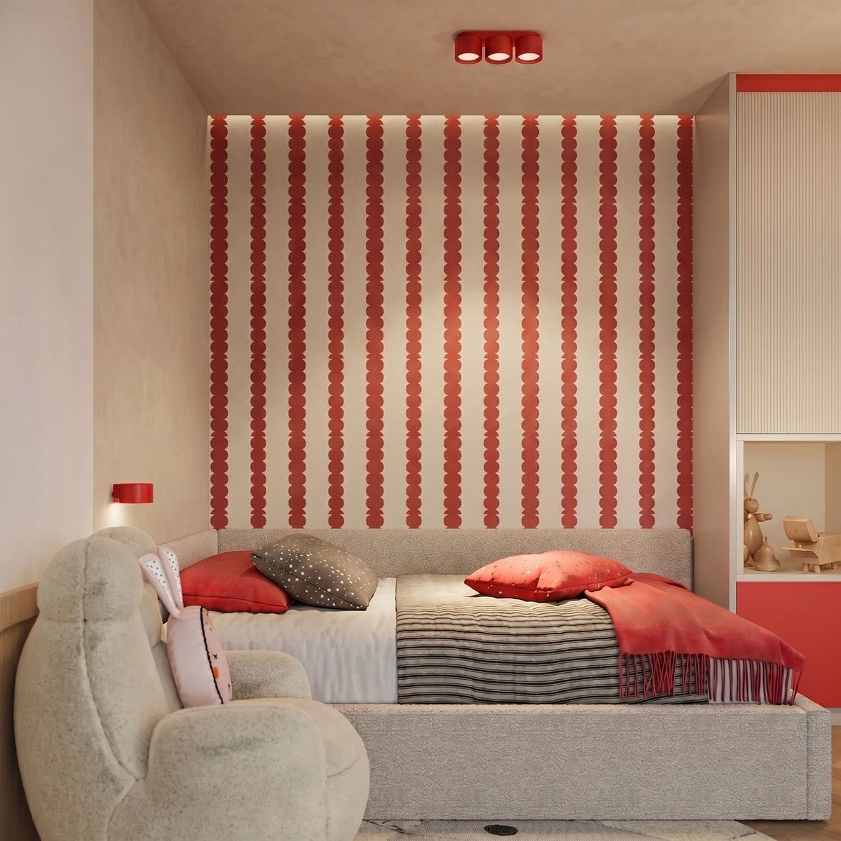 
Design Deckenlampe „Modo“ 3-flammig - Rot