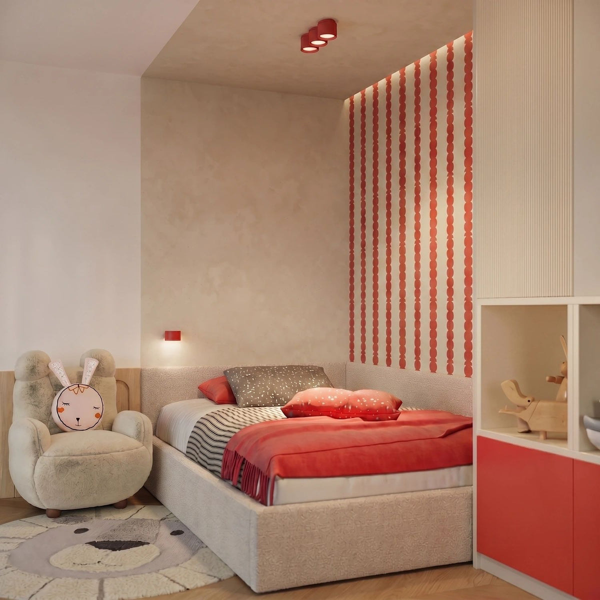 
Plafoniera di design „Modo“ a 3 luci - Rosso