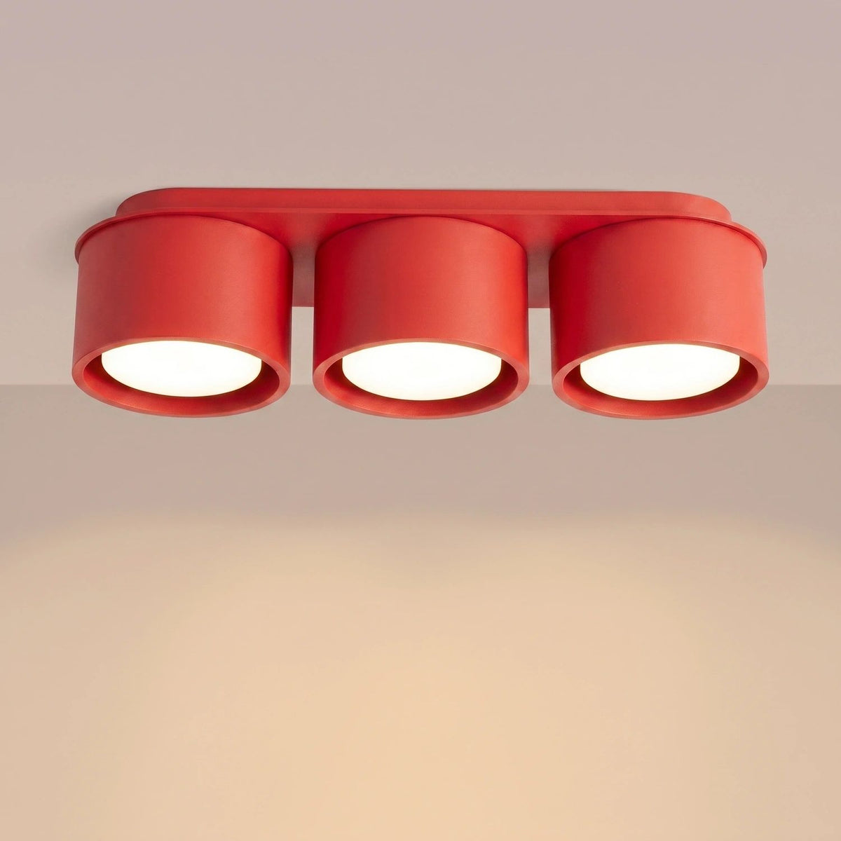 
Plafoniera di design „Modo“ a 3 luci - Rosso
