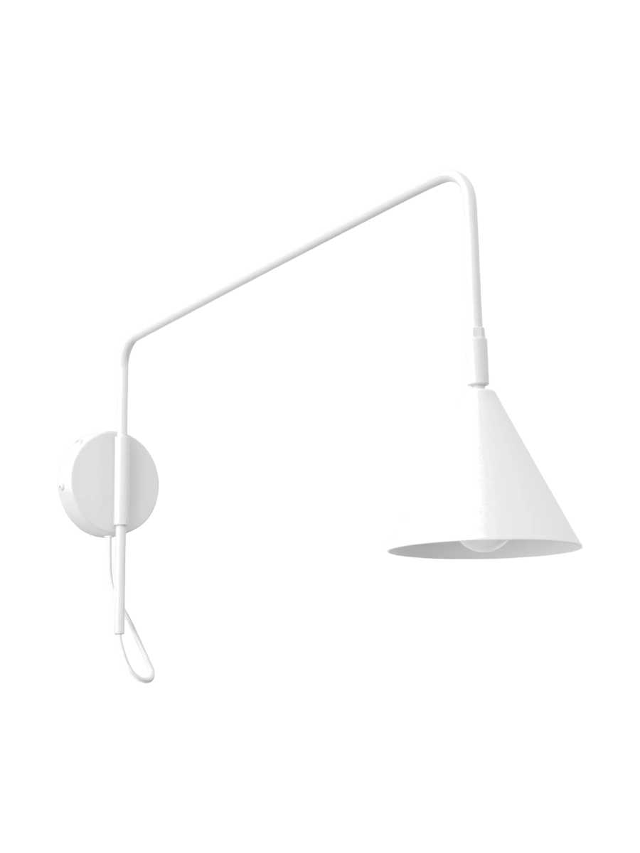 
Design Wandlampe „Nox“ 1-flammig mit Schalter - Weiss