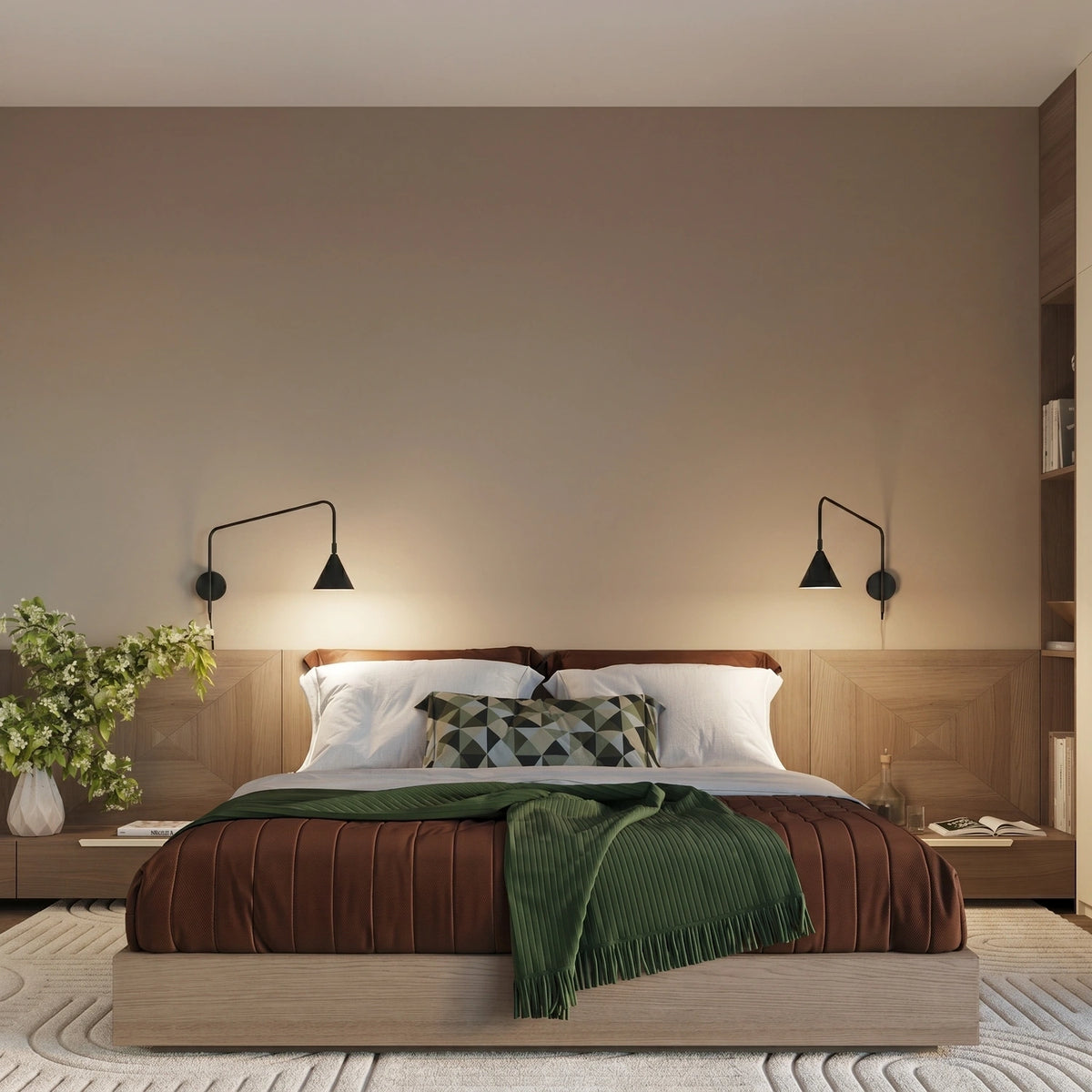 
Design Wandlampe „Nox“ 1-flammig mit Schalter - Schwarz