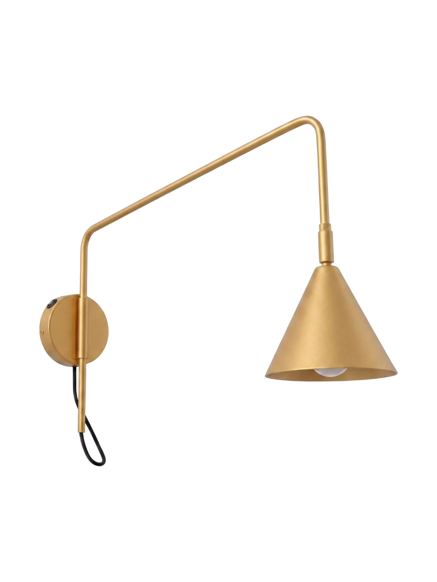 
Design Wandlampe „Nox“ 1-flammig mit Schalter - Gold