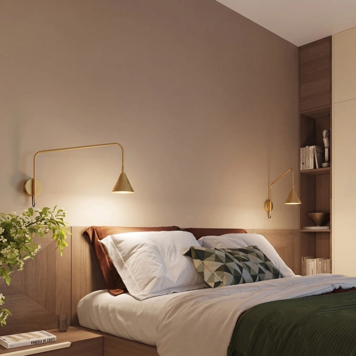 
Design Wandlampe „Nox“ 1-flammig mit Schalter - Gold