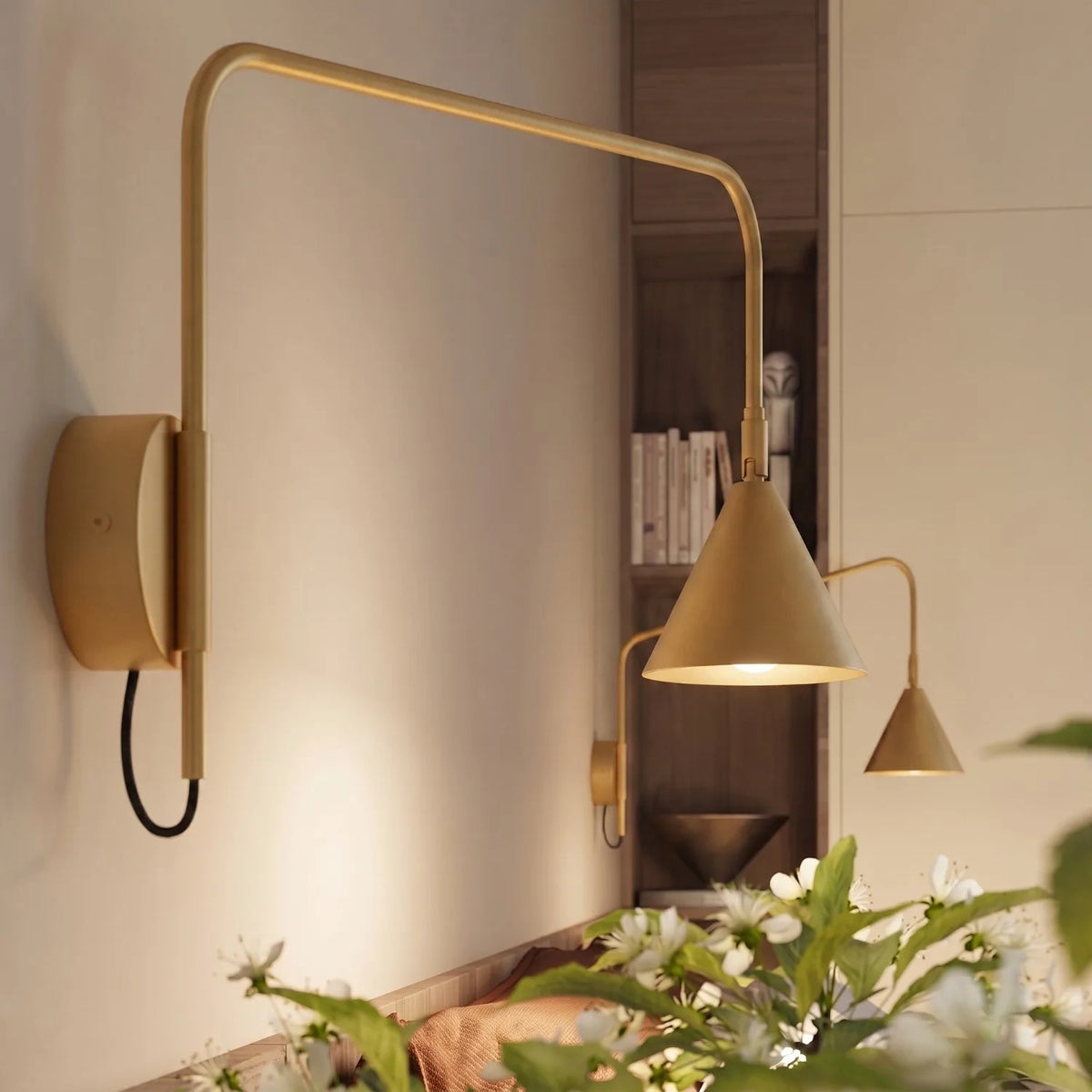 
Design Wandlampe „Nox“ 1-flammig mit Schalter - Gold