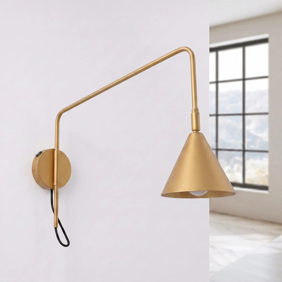 
Design Wandlampe „Nox“ 1-flammig mit Schalter - Gold