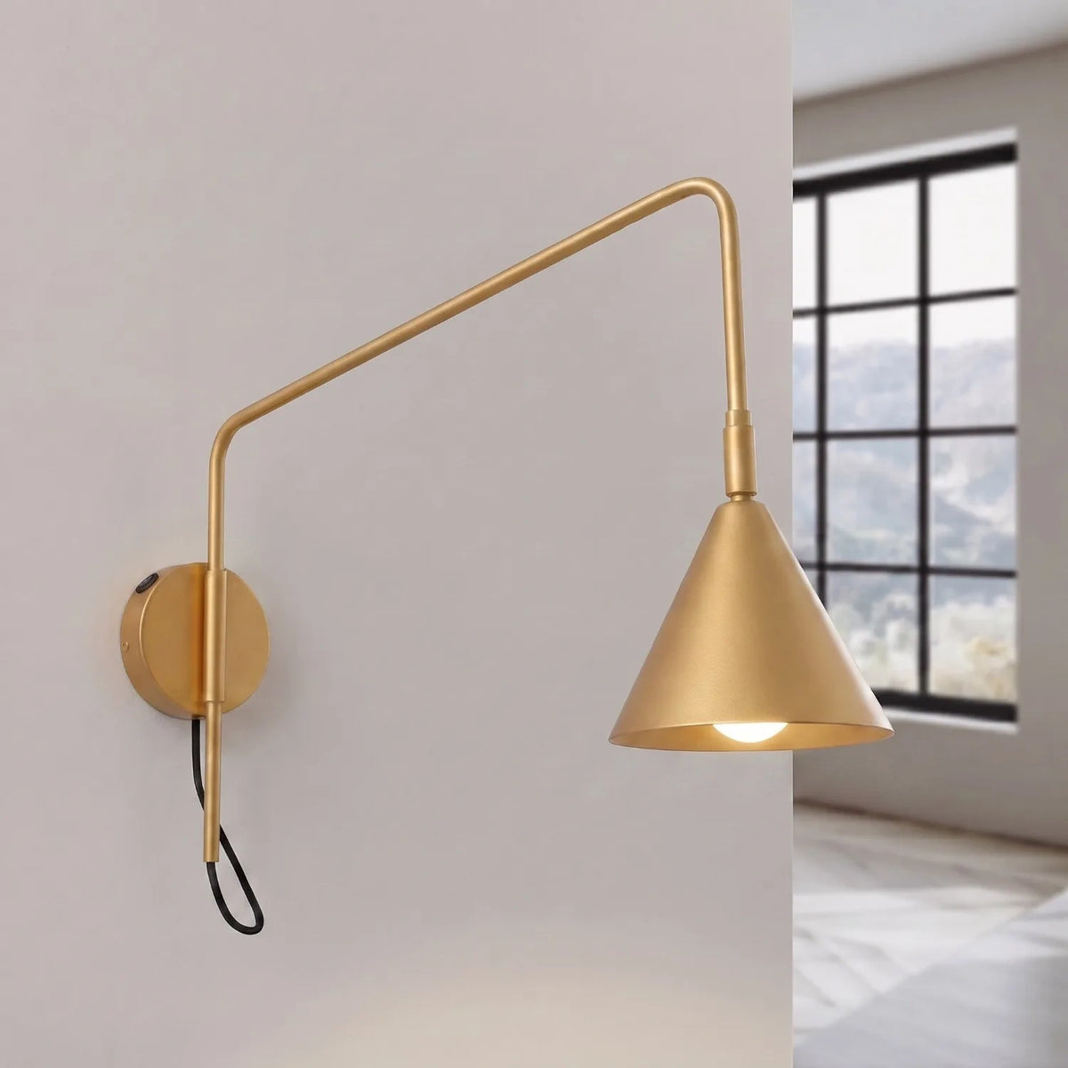 
Design Wandlampe „Nox“ 1-flammig mit Schalter - Gold