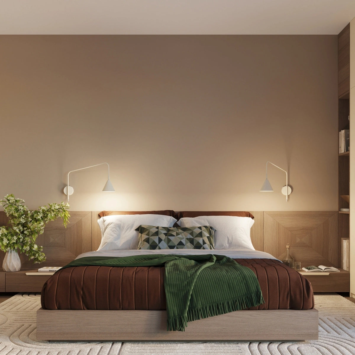 
Design Wandlampe „Nox“ 1-flammig mit Schalter - Beige