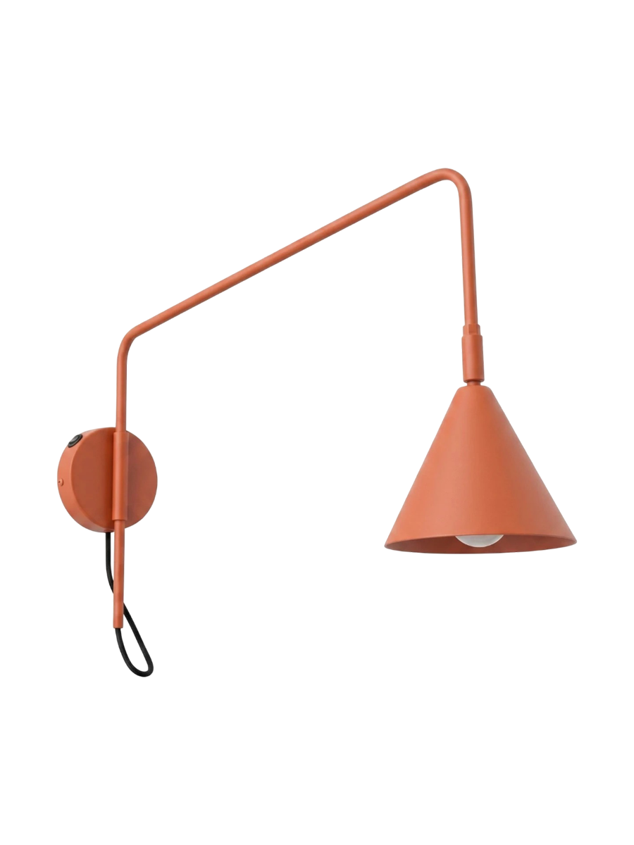 
Design Wandlampe „Nox“ 1-flammig mit Schalter - Ockerrot