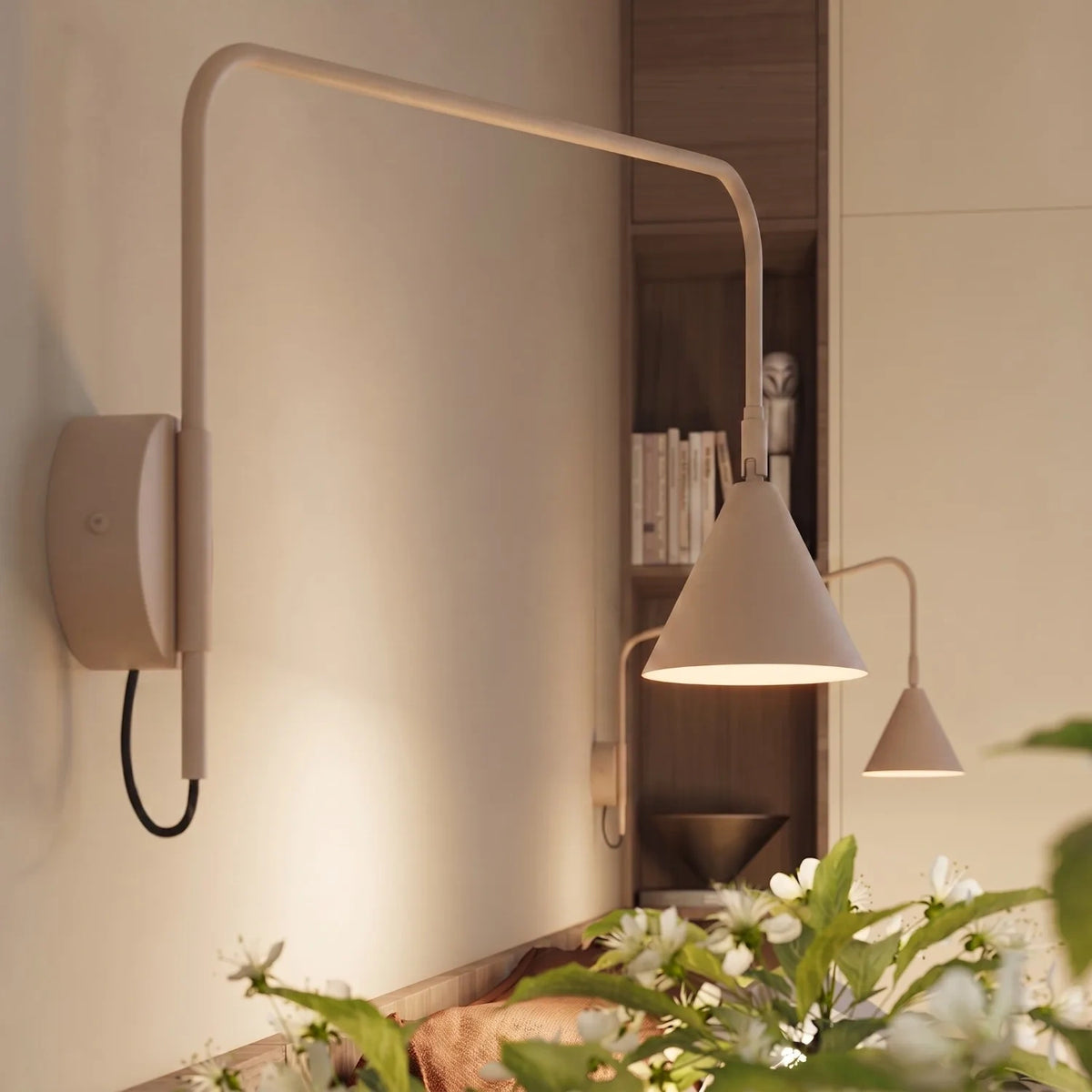 
Design Wandlampe „Nox“ 1-flammig mit Schalter - Taupe