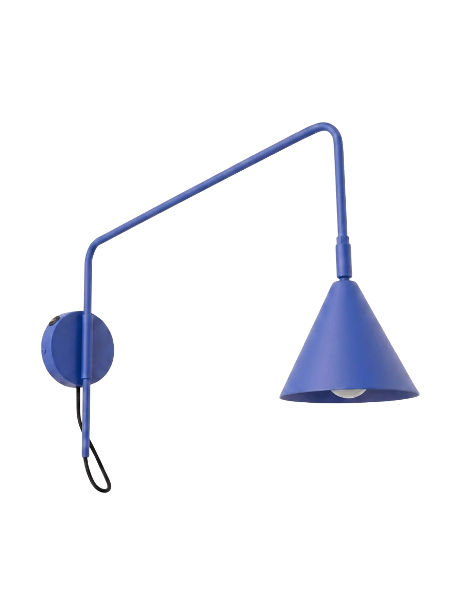 
Design Wandlampe „Nox“ 1-flammig mit Schalter - Ultramarin