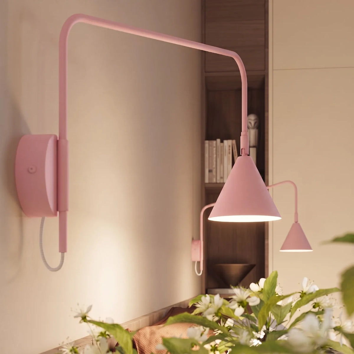 
Design Wandlampe „Nox“ 1-flammig mit Schalter - Rosa