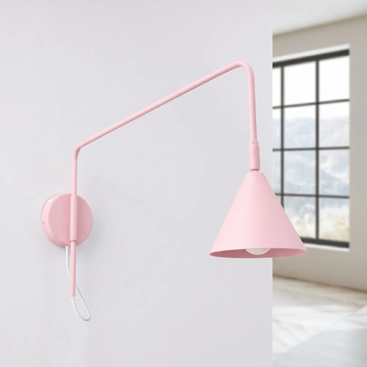 
Design Wandlampe „Nox“ 1-flammig mit Schalter - Rosa