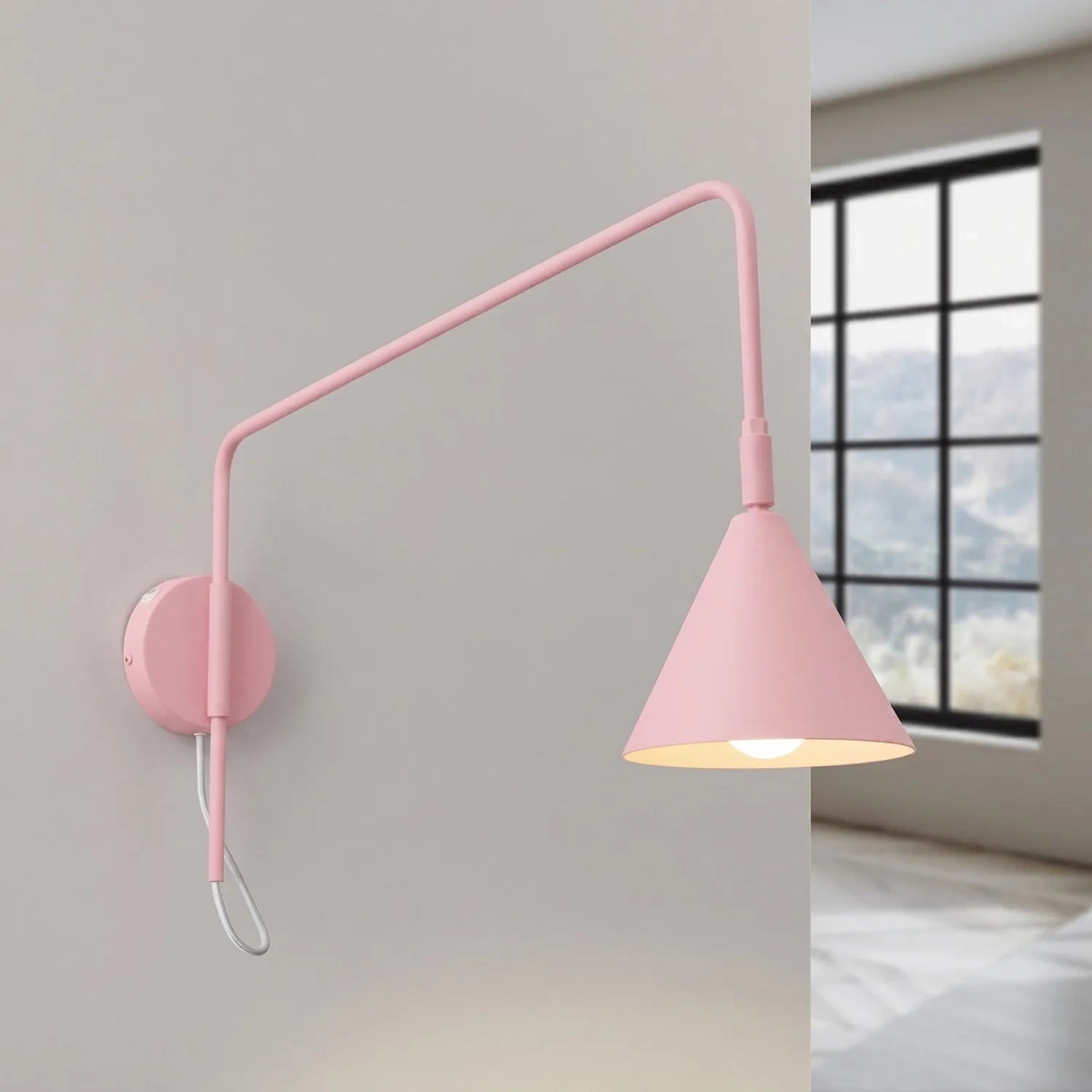 
Design Wandlampe „Nox“ 1-flammig mit Schalter - Rosa