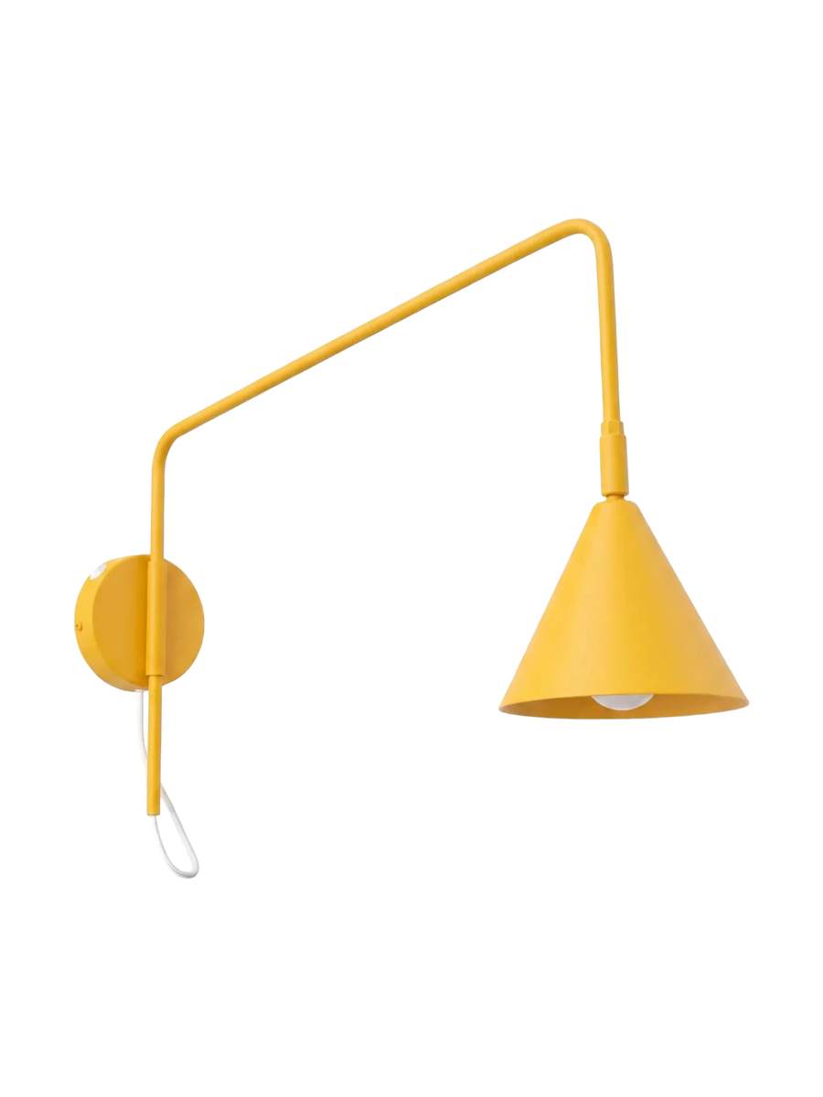 
Design Wandlampe „Nox“ 1-flammig mit Schalter - Gelb