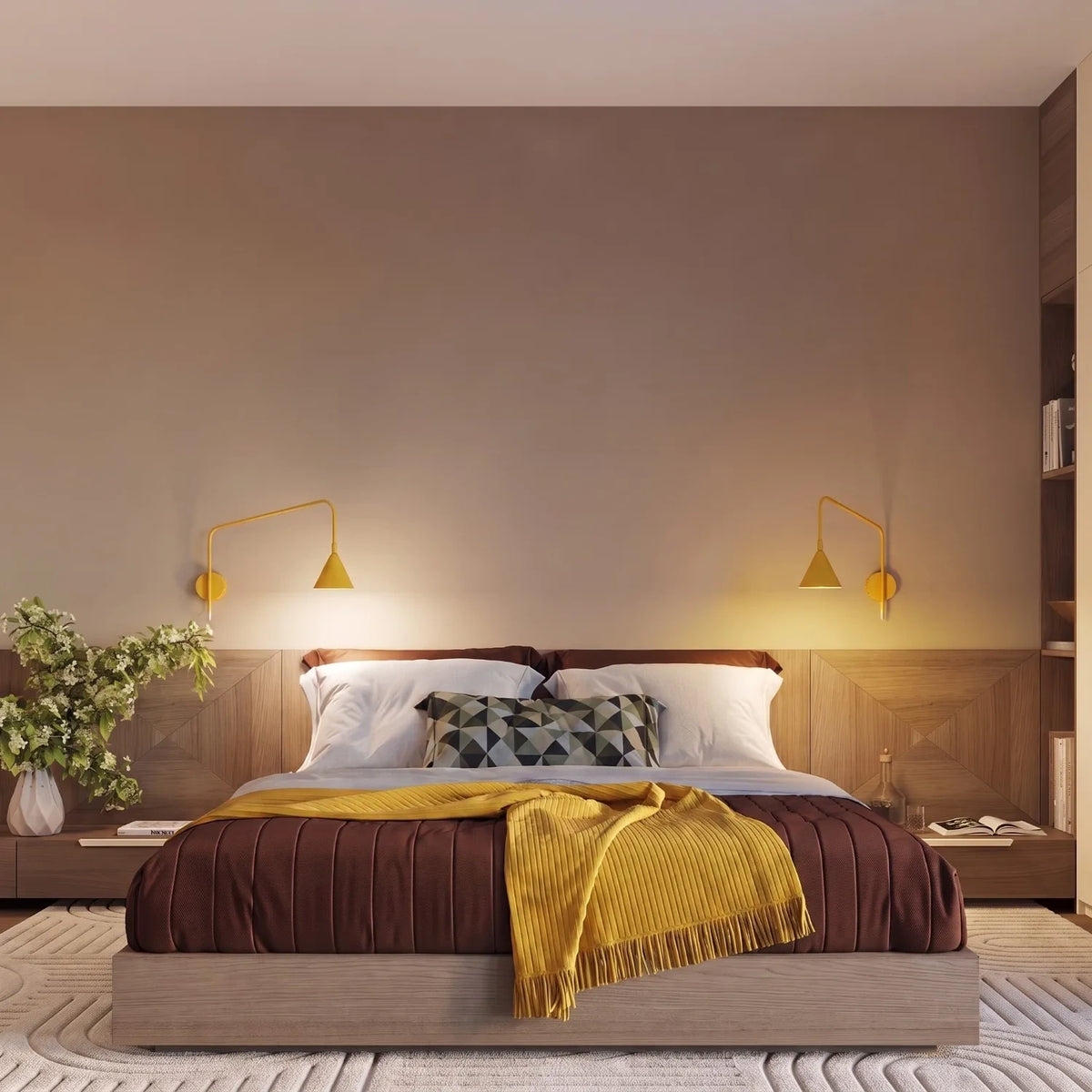
Design Wandlampe „Nox“ 1-flammig mit Schalter - Gelb