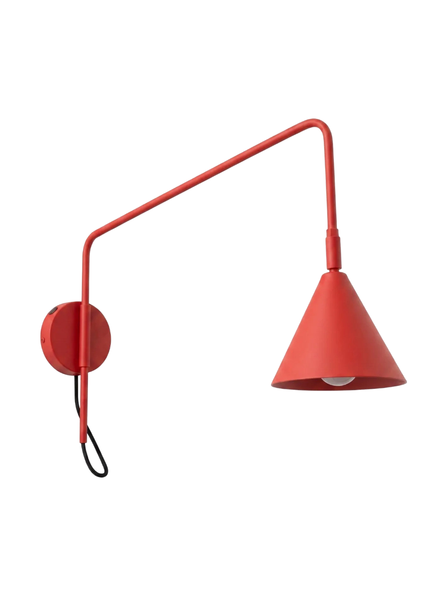 
Design Wandlampe „Nox“ 1-flammig mit Schalter - Rot