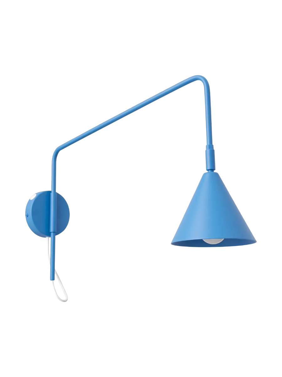 
Design Wandlampe „Nox“ 1-flammig mit Schalter - Hellblau