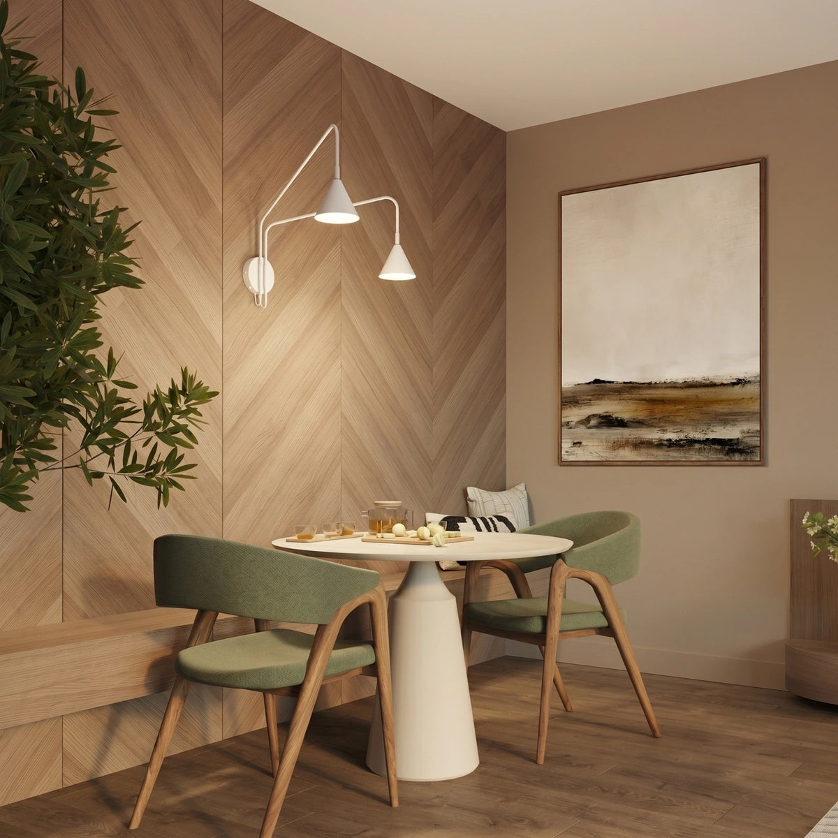 
Design Wandlampe „Nox“ 2-flammig mit Schalter - Weiss