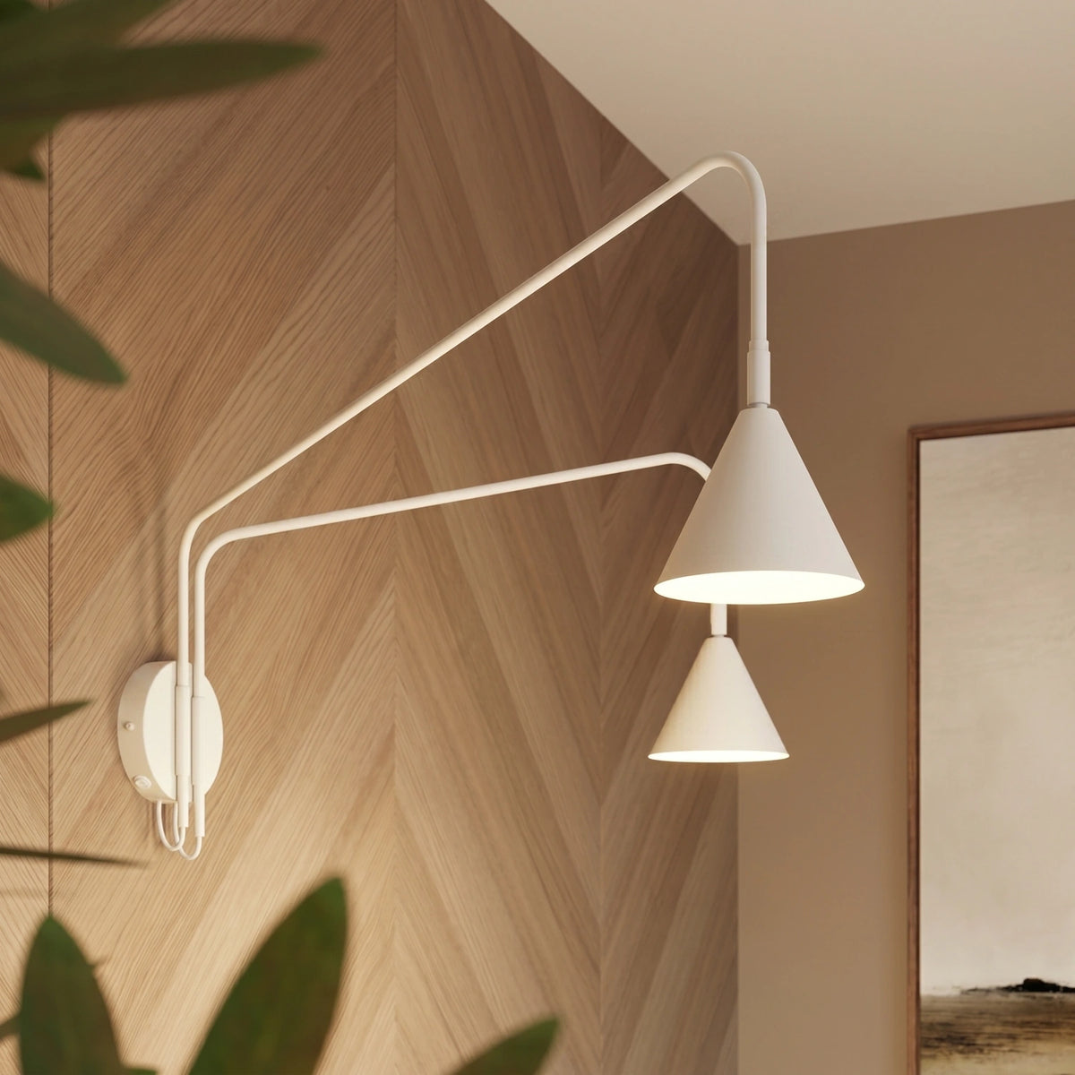 
Design Wandlampe „Nox“ 2-flammig mit Schalter - Weiss