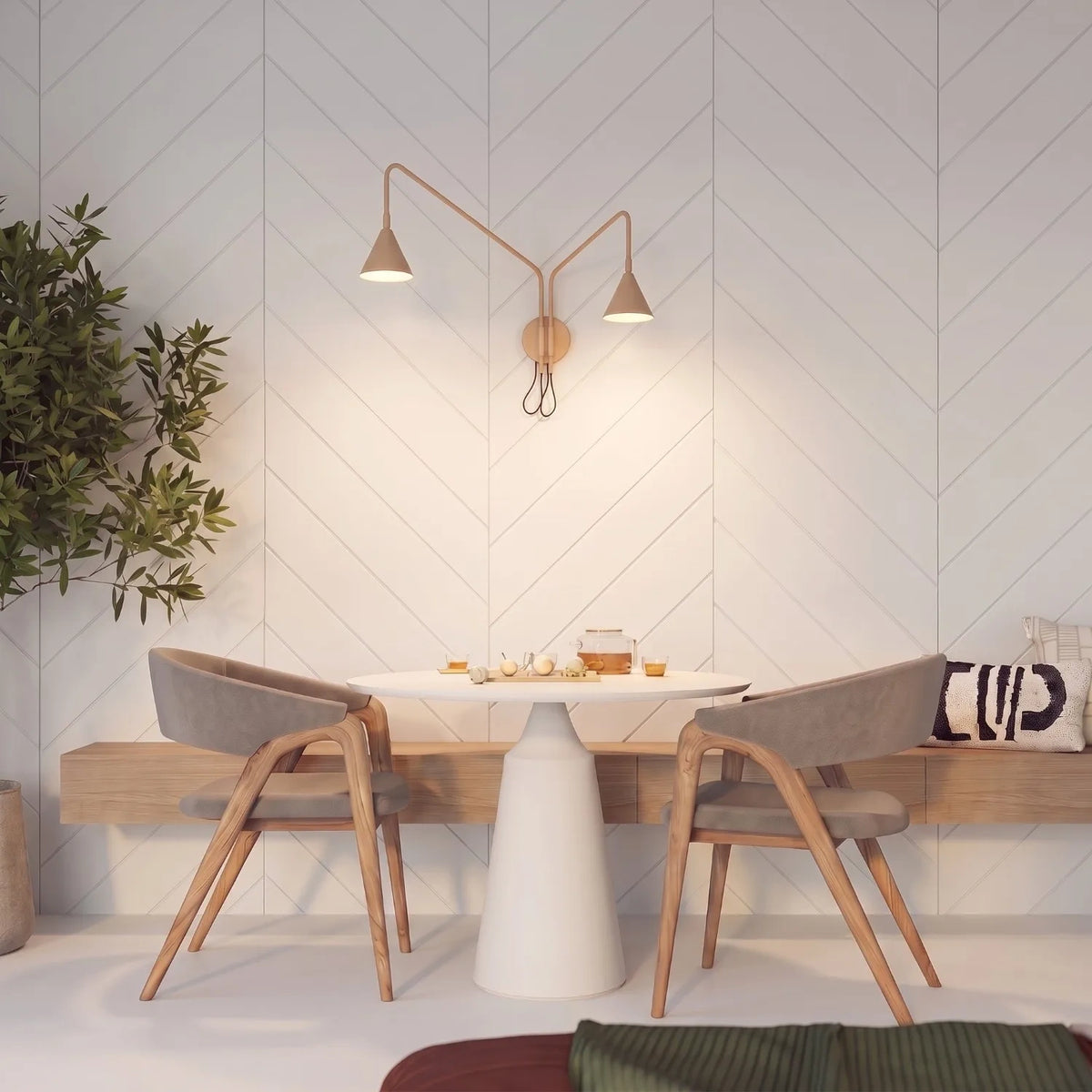 
Design Wandlampe „Nox“ 2-flammig mit Schalter - Gold