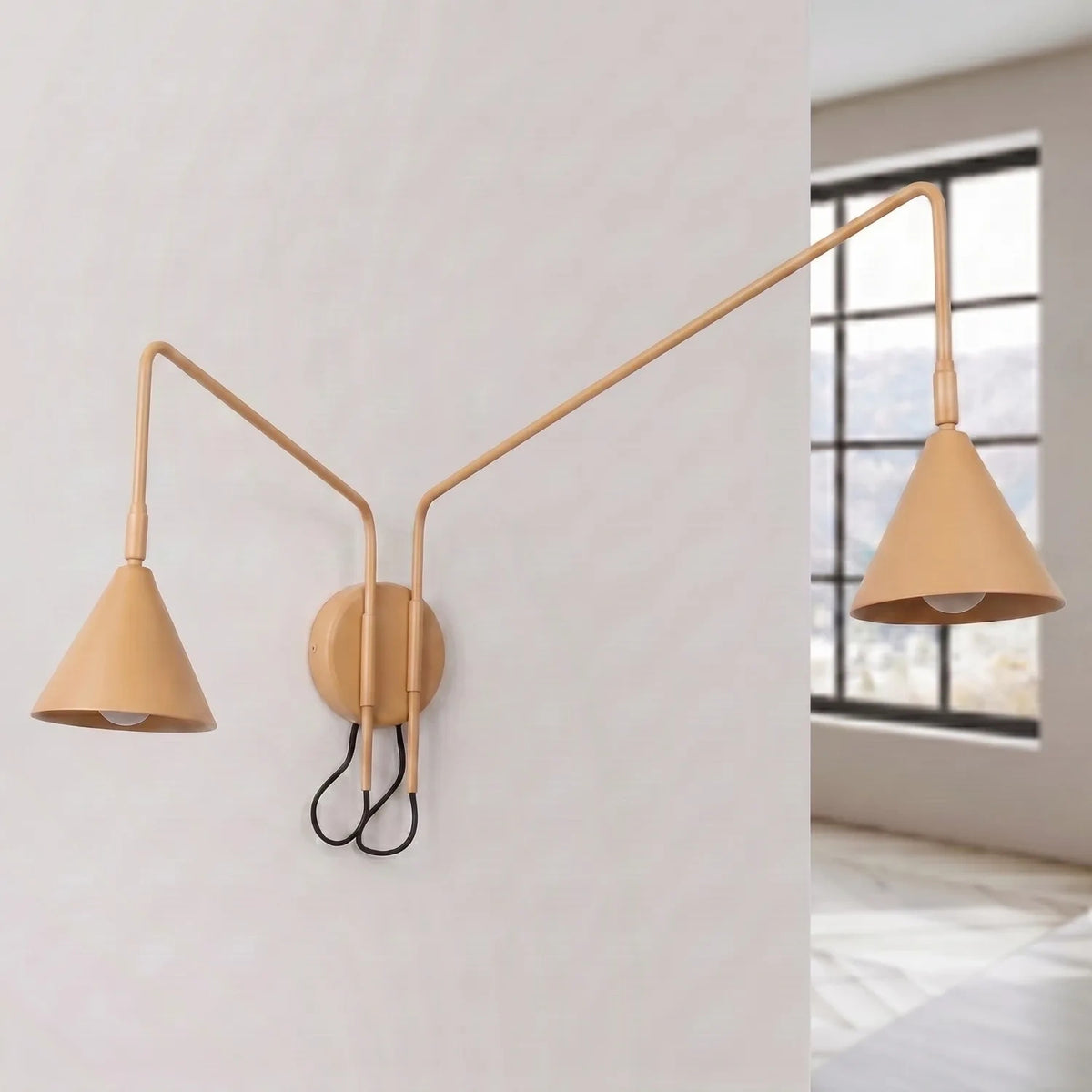 
Design Wandlampe „Nox“ 2-flammig mit Schalter - Gold