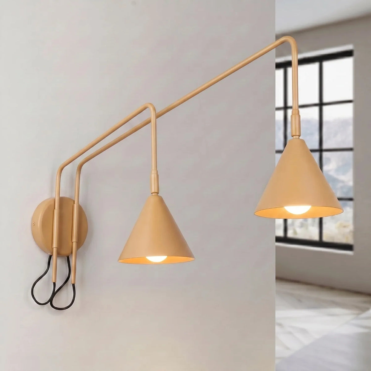 
Design Wandlampe „Nox“ 2-flammig mit Schalter - Gold